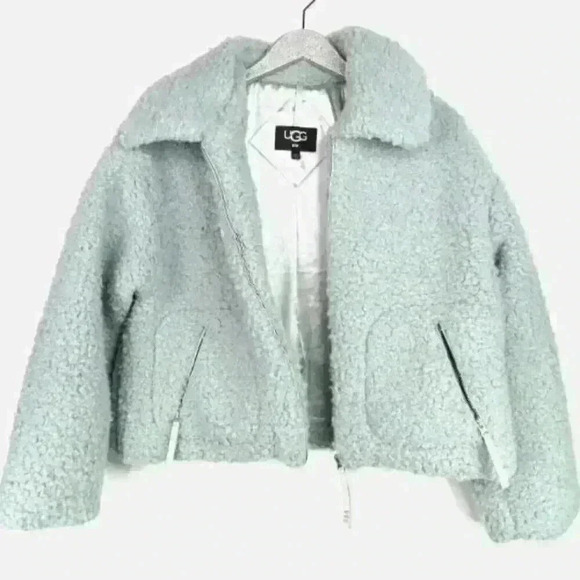 NWT! UGG WOMEN'S MAEVE SHERPA JACKET IN SIDEWALK COLOR L - Picture 1 of 16